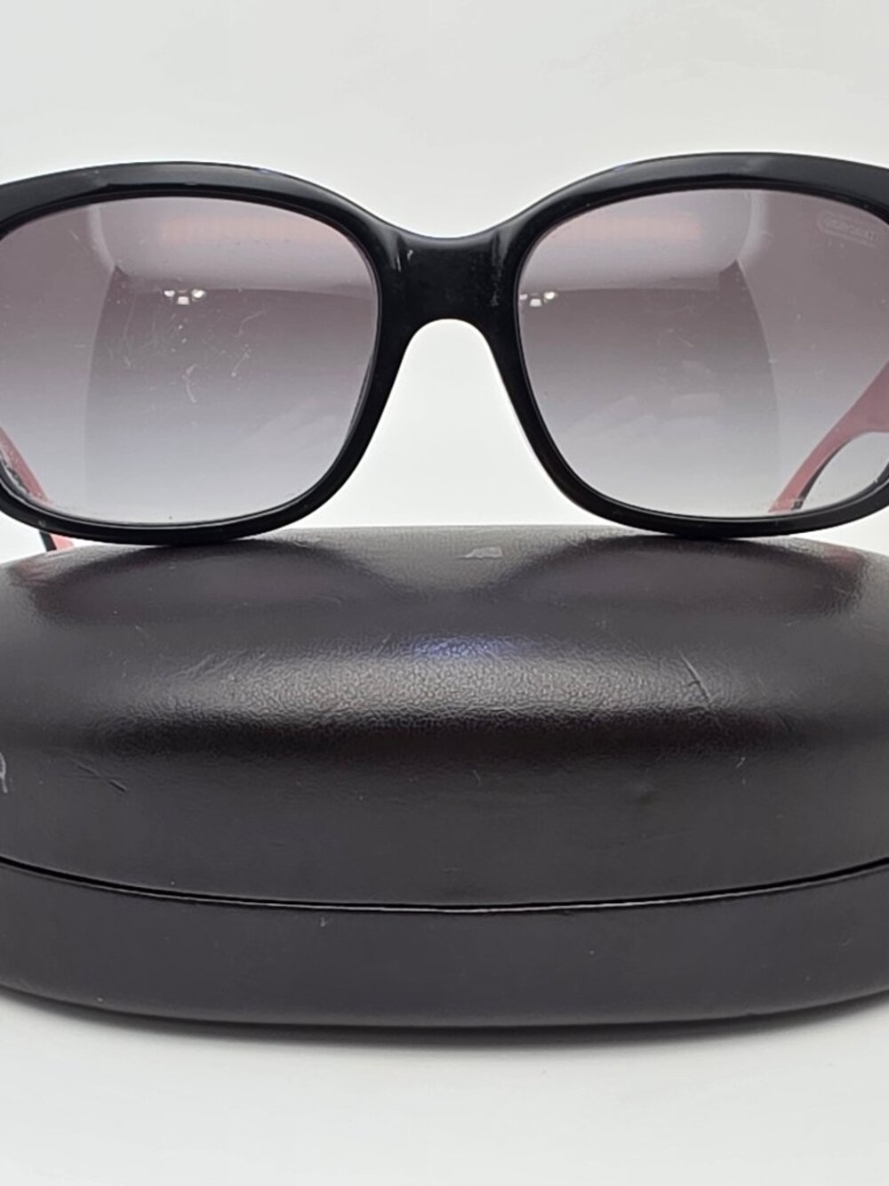 Coach HC8001 L001 Emma 5053/11 Black Frame Grey Gradient Lens Sunglasses w/ Case